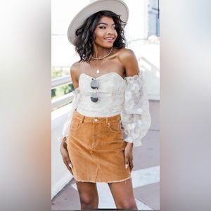 Pink Lily Wild One Cream Corset Bodysuit- S